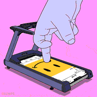 social-mediTwo a-optimized Two fingers "run" on a phone that looks like a treadmill