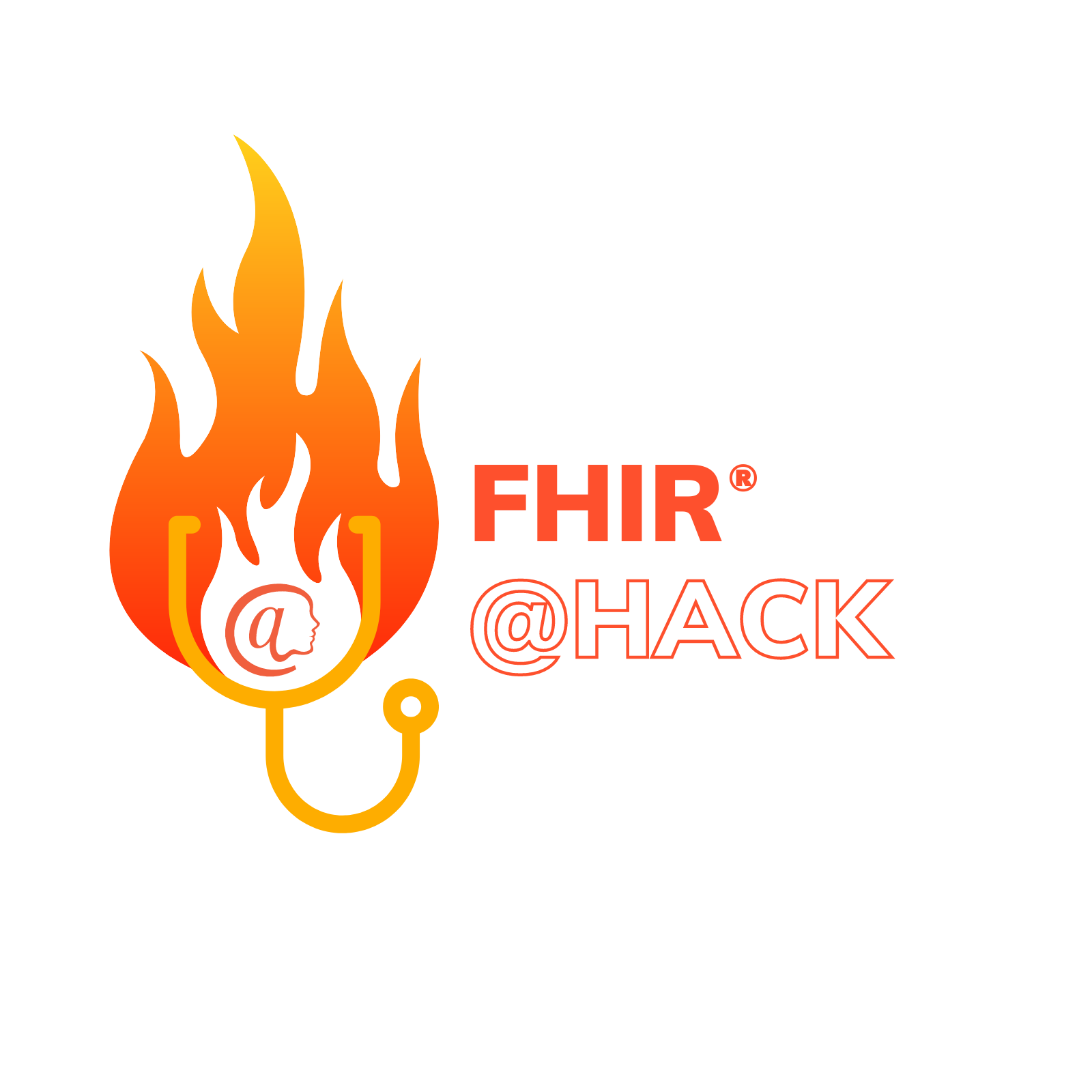 1 Fire symbol with stethoscope and @sign